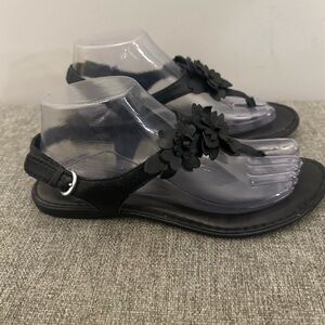 Born Women’s Black Leather Thong Slingback Sandals Size 8
